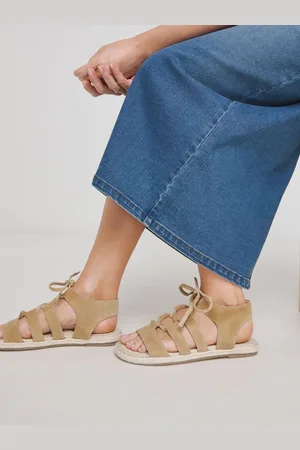Simply Be Lace Up Detail Flat Espadrille Sandals In Wide Fiteu43