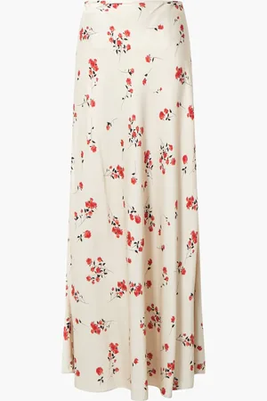 French Connection Floramour Ennis Satin Lang Nederdele40
