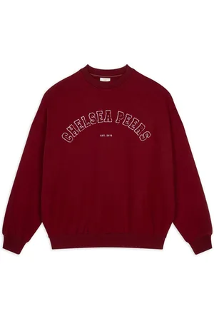 Chelsea Peers Sweatshirt med broderet Letterman-logo i økologisk bomuld40