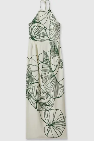 Reiss Lexi Floral Sketch Halter Neck Maxi Dress34