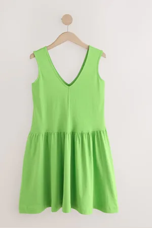 Next 100% Cotton V-Neck Jersey Mini Summer Dress