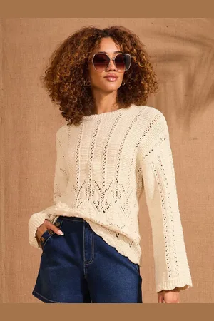 Love & Roses Bobble Stitch Wide Sleeve Knit Jumper46