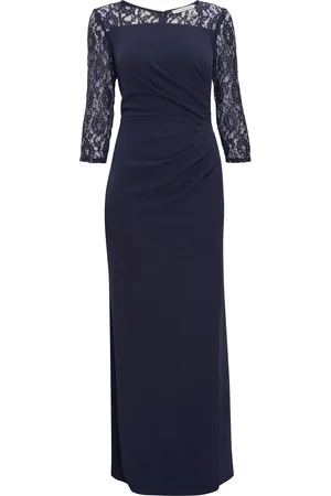 Gina Bacconi Blue Una Maxi Dress With Lace Sleeves42