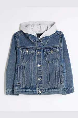River Island Boys Ecru Hooded Denim Jacket134140cm