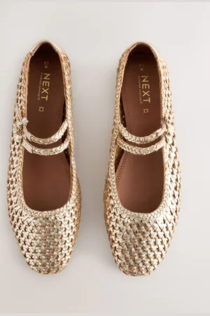 Next Forever Comfort Læder Square Toe Weave Double Mary Jane Skoeu355