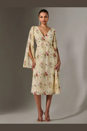 Jolie Moi Chiffon Split Sleeve Midaxi Dress36