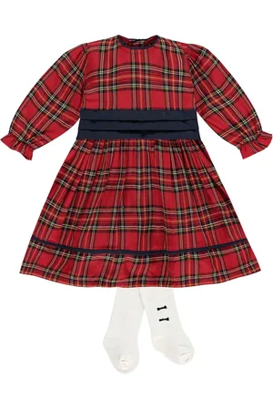 Emile et Rose Tartan Jul Kjole & Tights3 år (98cm)