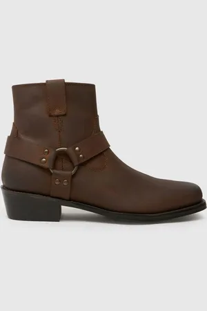 Schuh Gunner Nubuck Biker Brown Boots