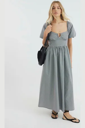 River Island Gingham Trim Detail Midi Dress42