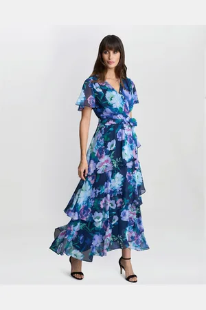 Gina Bacconi Purple Elizabeth Tiered Maxi Dress44