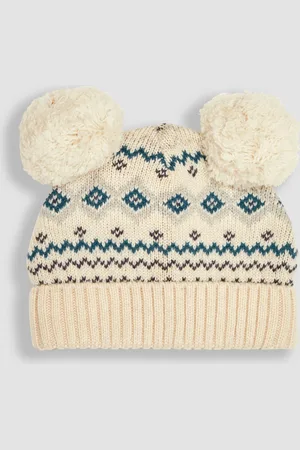 JoJo Maman Bébé Pom Pom Fair Isle Pattern Hat3 - 6 år (98 - 116cm)