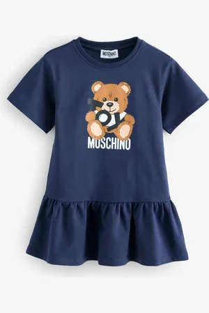 Moschino Logo Jersey Short Sleeve Dress With Peplum Hem14 år (164cm)