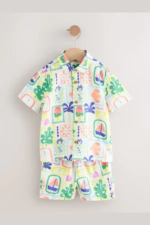 Next Short Sleeves Printed Shirt and Shorts Set (3mths-7yrs)2 - 3 år (92 - 98cm)