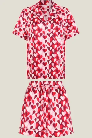 Accessorize Heart Satin Short Pyjamas SetM