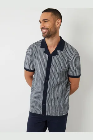 Threadbare Textured Stripe Revere Collar Knitted ShirtXX-Large