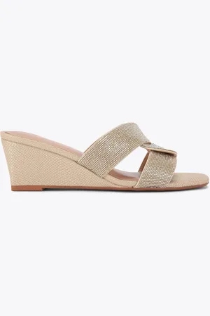 Carvela Gold Ornella Mules Wedges Sandalseu355
