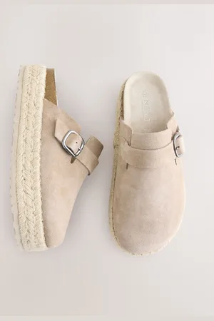 Next Forever Comfort Læder Rund Toe Espadrille Chunky Træskoeu42