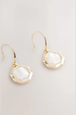 Next Mother Of Pearl Octagon Drop Earringsen
