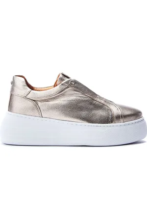 Moda In Pelle Aneeba Elasticated Front Chunky Leather Black Trainers