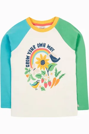 Frugi White Tamar Raglan 100% Organic Cotton Non Appliqué Top6874cm