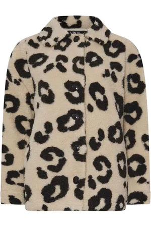 Long Tall Sally Leopard Tryk Teddystof Teddy Fleece Jakke42 Høj