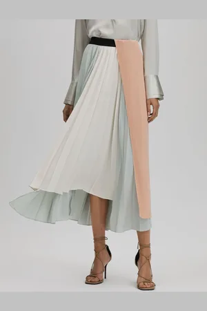 Reiss Maddie Plisseret Asymmetrisk Midi Nederdele36