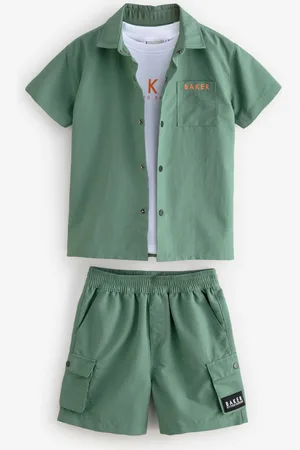 Ted Baker Khaki Green Shirt, T-Shirt and Shorts Set122128cm