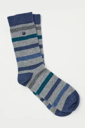 Fat Face Cashmere Blend Stripe SocksUK 6.5 - 9