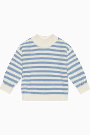 Mori Blue Stripe 100% Organic Cotton High Neck Cosy Jumper6 - 9 måneder (68 - 74cm)
