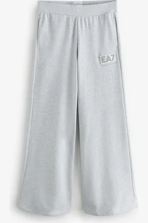 EA7 Emporio Armani Grey Sparkle Logo Wide Leg Stretch Trouserssmall