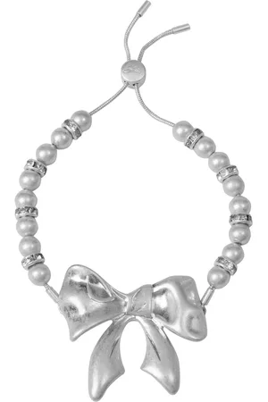 Bibi Bijoux Silver Tone Bow Beaded Friendship Braceleten