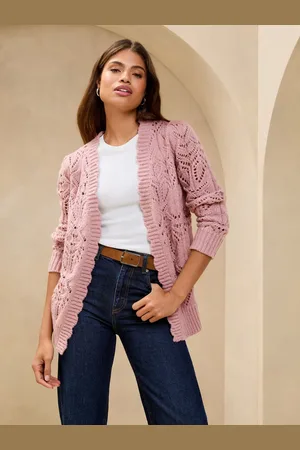 Lipsy London Knitted Pretty Stitch Long Cardigan38