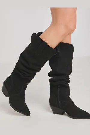 Simply Be Over The Knee Multi Wear Suede Western Boots