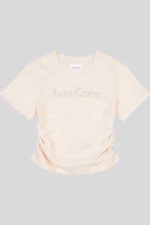 Juicy Couture Girls Diamante Ringer 100% Cotton T-Shirt7 - 8 år (122 - 128cm)