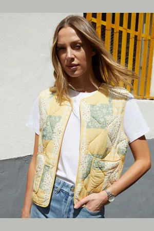 Threadbare Floral Print Patchwork Reversible Quilted Gilet36