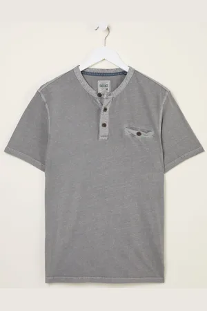 Fat Face FatFace Garment Dyed Grandad Collar Pocket Henleyxsmall