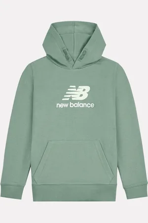 New Balance Kids Fransk frotté Stacked Logo 100% Bomuld Hættetrøje122128cm