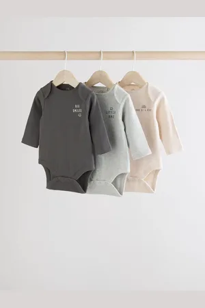 Next Baby Langærmet 100% Bomuld Sparkedragt 3 PakkeOp til 1 måned (56cm)