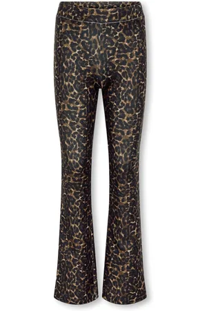 ONLY Leopard Print Flared Black Trousers12 år (152cm)