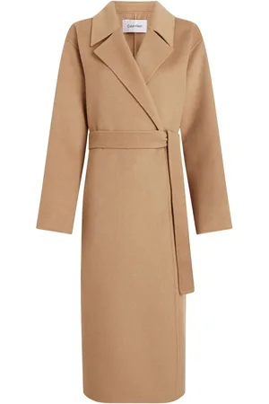 Calvin Klein Wool Long Wrap CoatL