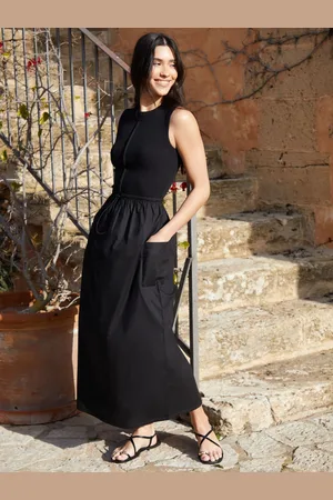 Threadbare Sleeveless Utility Jersey Poplin Mix Maxi Dress40