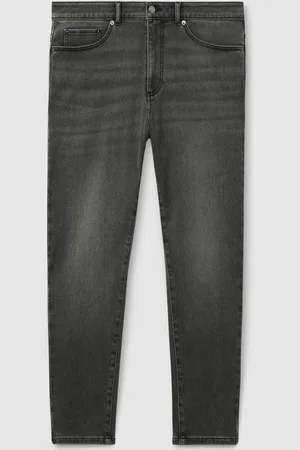 Reiss Rathbone Cotton-Stretch Relaxed-Fit Cropped Jeans38