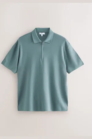 Next Relaxed Fit Premium Kortærmet Knit Quarter Zip Polo-skjorterX-Small
