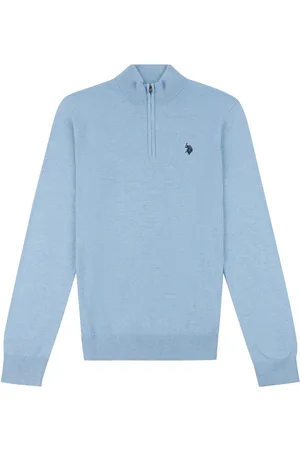 U.S. Polo Assn. U. S. Polo Assn. Mens Funnel Neck Quarter Zip Knit JumperL