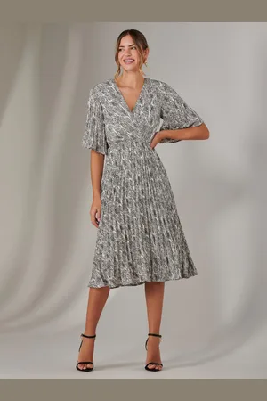 Jolie Moi Pleated Wrap Midi Dress42