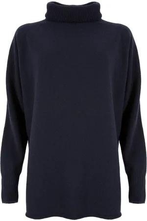 CELTIC & CO. Womens Blue Geelong Slouch Roll Neck JumperL