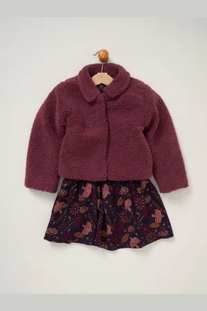 MISS Piger Faux Fur Jakke, Kjole Og Strømpebukser Outfit Sæt1.5 - 2 år (86 - 92cm)