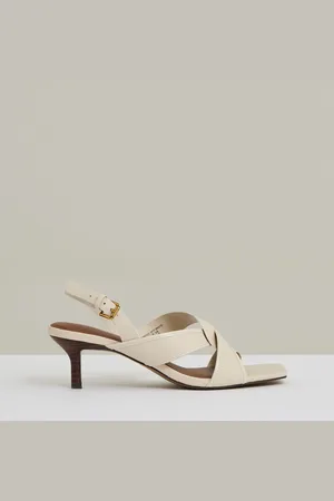 Reiss Candice Leather Link-Strap Low-Heel Sandalseu355