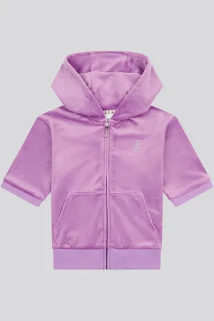 Juicy Couture Girls Diamante Zip Thru Short-Sleeve Hoodie140146cm