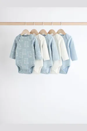 Next Long Sleeves 100% Cotton Bodysuits 5 Pack2 - 3 år (92 - 98cm)